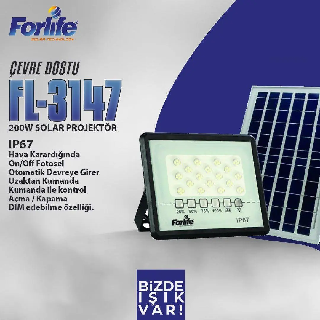 Forlife Solar Projektör 200W FL-3147 3