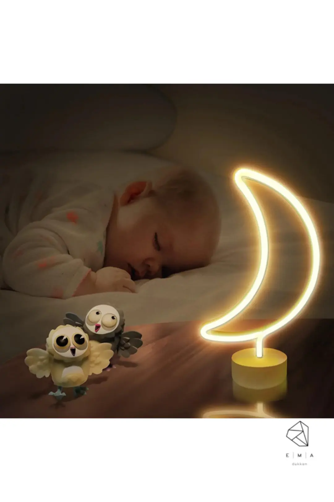 Ay Dede Neon LED Gece Lambası | USB ve Pilli 4