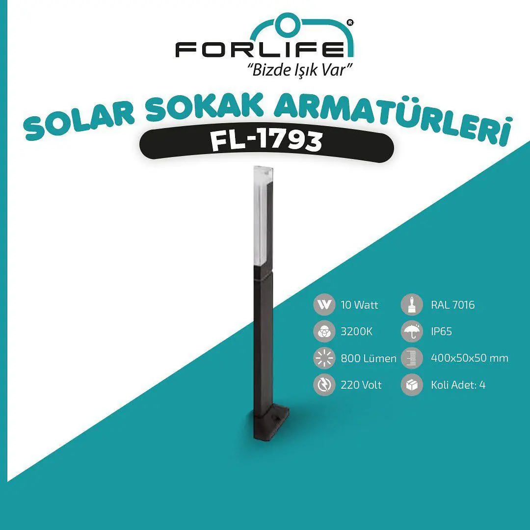 Forlife Bollard Bahçe Armatürü Ladin 40cm 10W 3200k Gün Işığı FL-1793 4