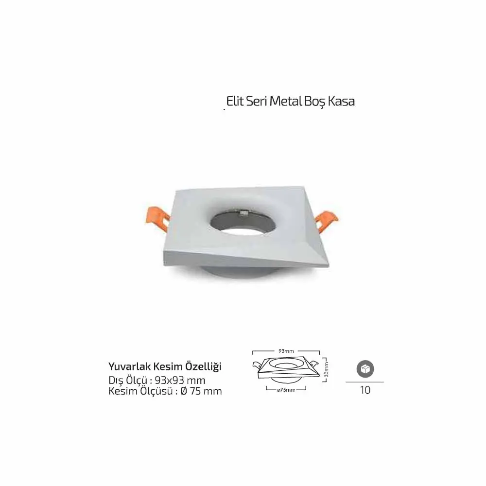 Forlife Elit Metal Boş Spot Kasa Mat Gri FL-1902 M - ek resim