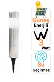 Forlife 3W Solar Metal Uzun Çim Armatürü FL-3224 1