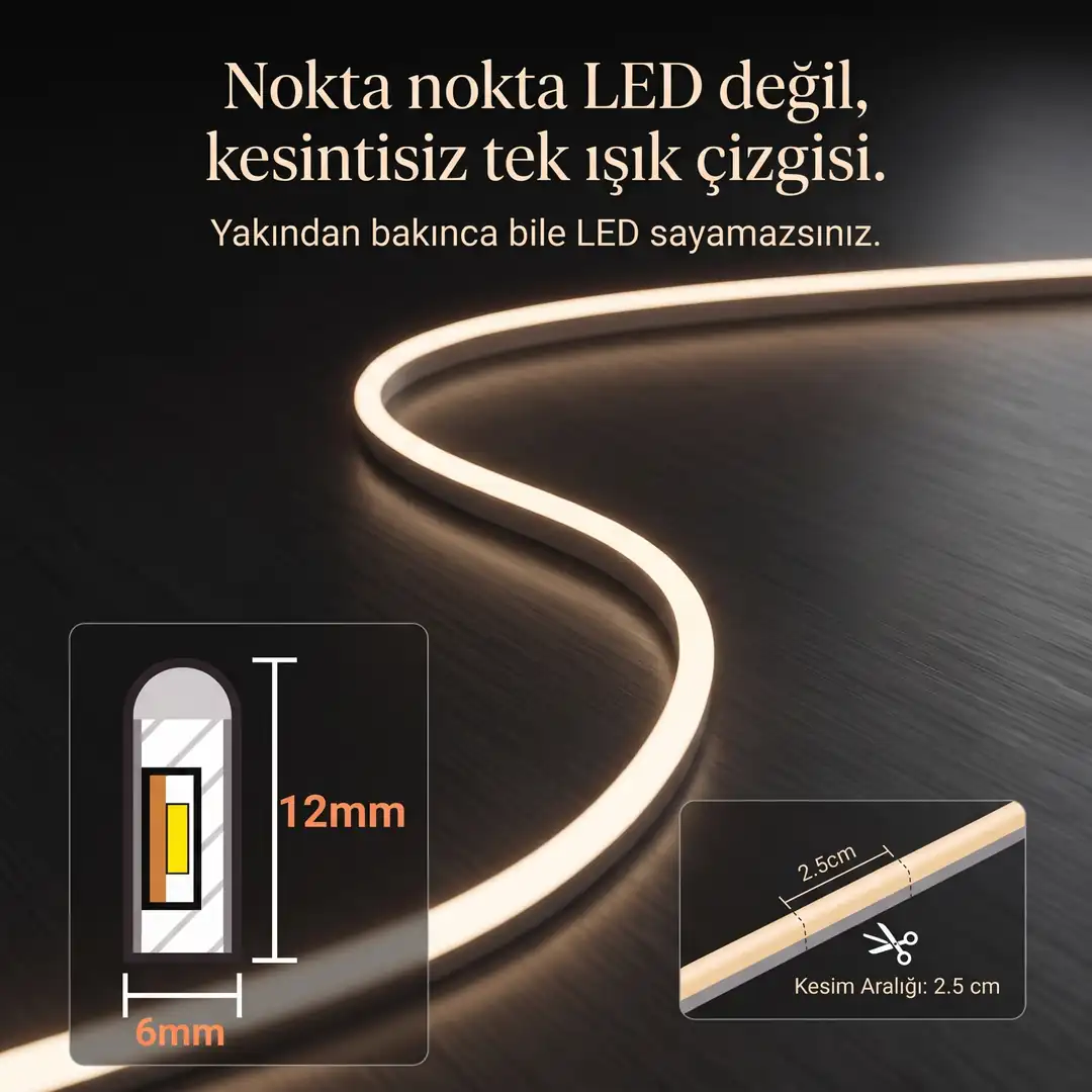 12 Volt Mavi Neon Şerit Led 5