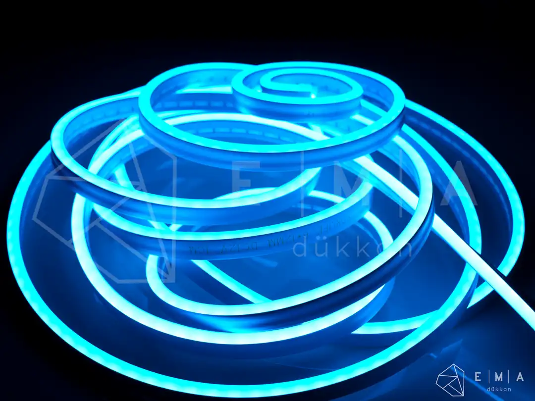 12 Volt Buz Mavisi Neon Şerit Led
