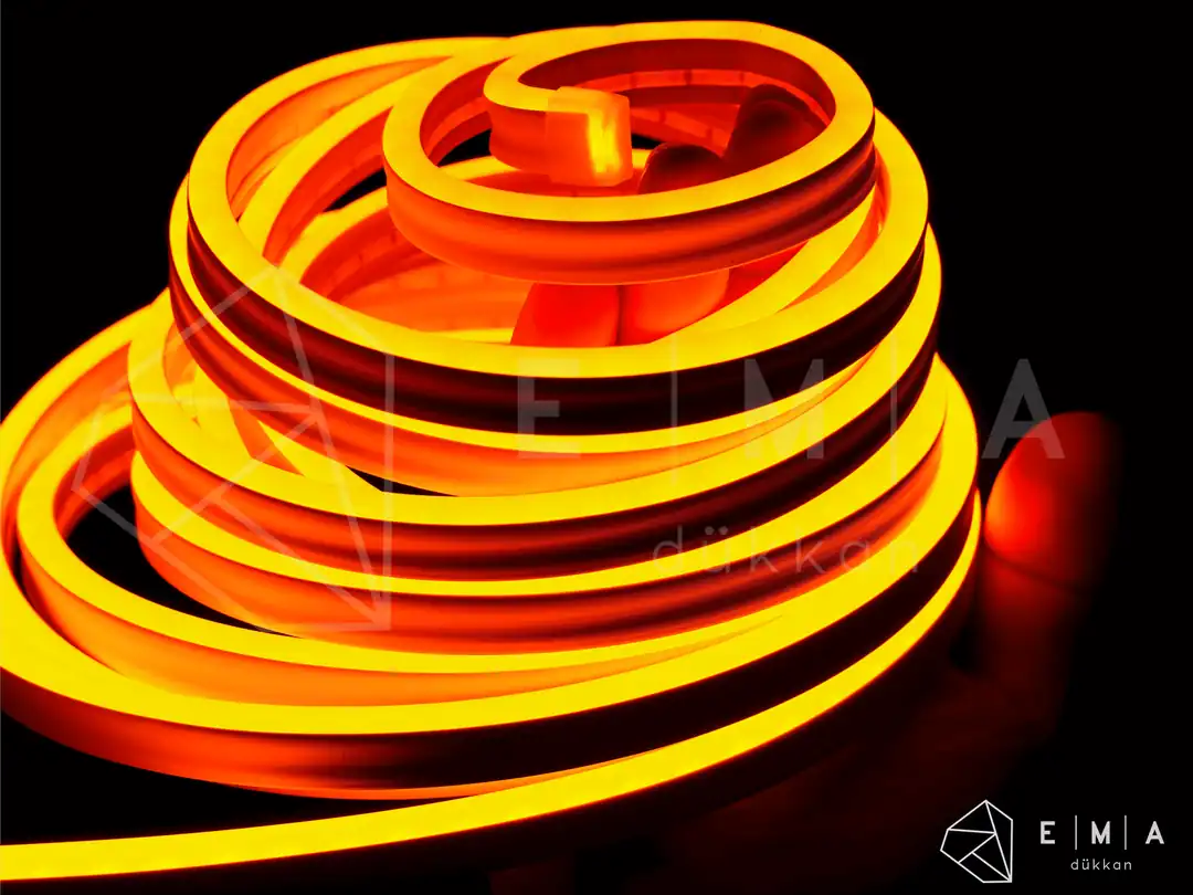12 Volt Amber Neon Şerit Led