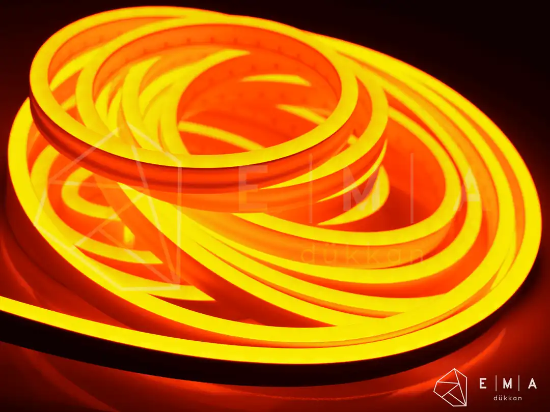 12 Volt Amber Neon Şerit Led - ek resim