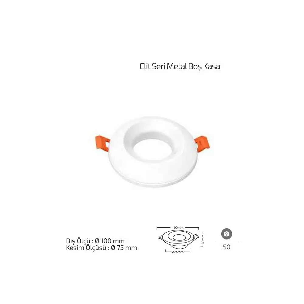 Forlife Elit Metal Boş Spot Kasa Beyaz FL-1901 B - ek resim