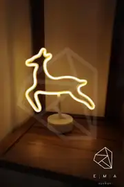 Geyik Neon LED Gece Lambası | USB ve Pilli 2