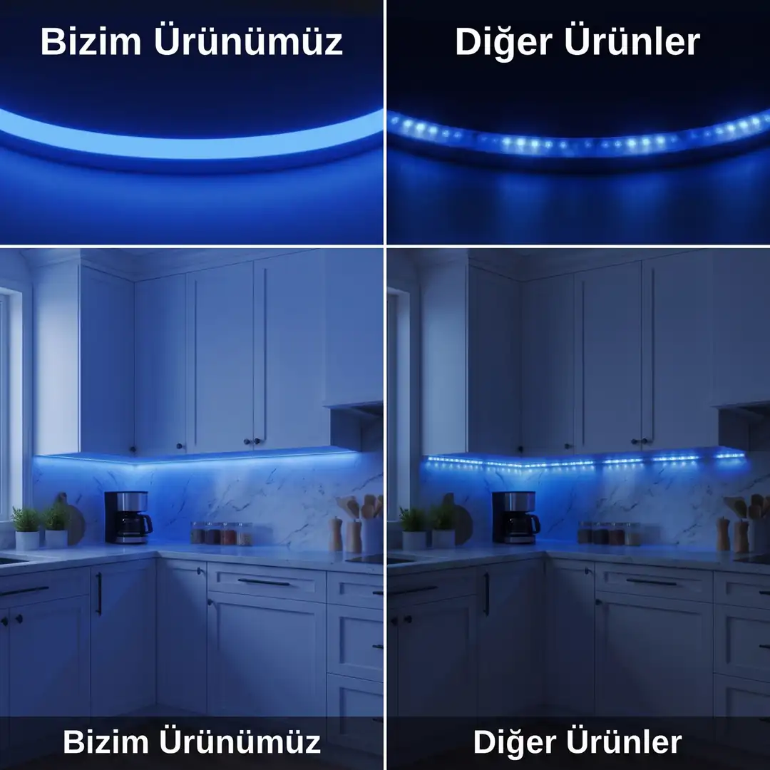 12 Volt Mavi Neon Şerit Led - ek resim