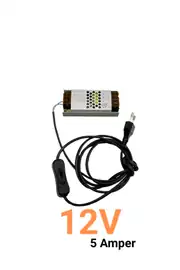 12V 5A Ultra Slim LED Trafo Anahtarlı Fişli 60W 2