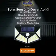 Forlife Solar Sensörlü Duvar Apliği 40W 6500k Beyaz FL-3227 4