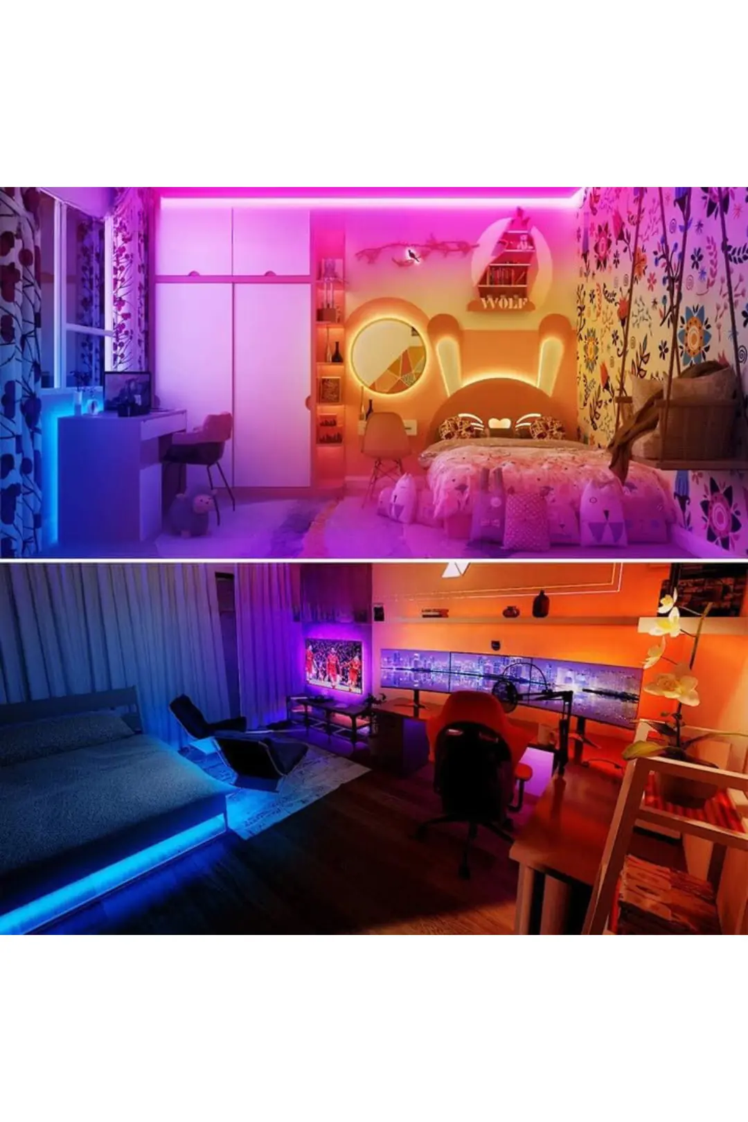 RGB Şerit LED 5 Metre 20 Renk | 44 Tuşlu Kumandalı, Silikonlu 4