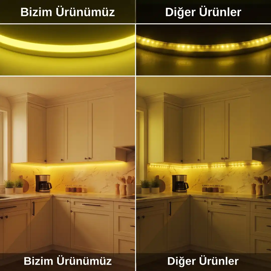12 Volt Limon Sarısı Neon Şerit Led - ek resim